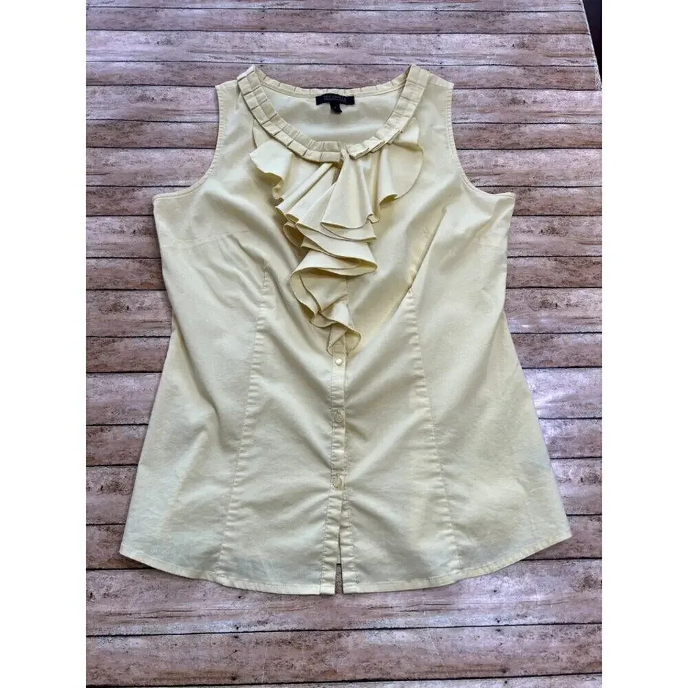 The Limited Yellow Ruffled Button Up Shirt Size Small